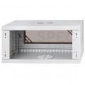 Szafa wisząca RACK 19" 4U 450mm drzwi szklane szara BOX