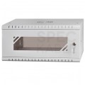 Szafa wisząca RACK 19" 4U 450mm drzwi szklane szara BOX