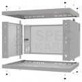 Szafa wisząca RACK 19" 6U 350mm drzwi szklane szara BOX