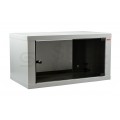 Szafa wisząca RACK 19" 6U 400mm drzwi szklane szara NEKU