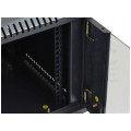 Szafa wisząca RACK 19" 6U 450mm drzwi szklane czarna NEKU TS BOX