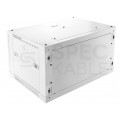 Szafa wisząca RACK 19" 6U 600mm drzwi szklane biała NEKU TS BOX