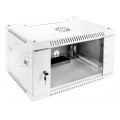 Szafa wisząca RACK 19" 6U 600mm drzwi szklane biała NEKU TS BOX