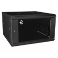 Szafa wisząca RACK 19" 6U 600mm drzwi szklane czarna GTS zdejmowane boki Seria AD
