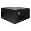 Szafa wisząca RACK 19" 6U 600mm drzwi szklane czarna GTS zdejmowane boki Seria AD