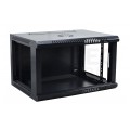 Szafa wisząca RACK 19" 6U 600mm drzwi szklane czarna NEKU TS