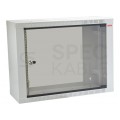 Szafa wisząca RACK 19" 9U 240mm drzwi szklane szara NEKU