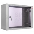 Szafa wisząca RACK 19" 9U 240mm drzwi szklane szara Polska Szafa Rack