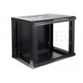 Szafa wisząca RACK 19" 9U 450mm drzwi pełne czarna NEKU TS BOX