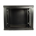 Szafa wisząca RACK 19" 9U 450mm drzwi pełne czarna NEKU TS BOX