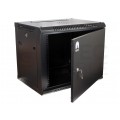 Szafa wisząca RACK 19" 9U 450mm drzwi pełne czarna NEKU TS BOX