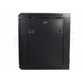 Szafa wisząca RACK 19" 9U 450mm drzwi pełne czarna NEKU TS BOX