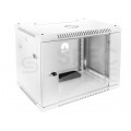 Szafa wisząca RACK 19" 9U 450mm drzwi szklane biała NEKU TS BOX
