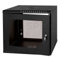 Szafa wisząca RACK 19" 9U 450mm drzwi szklane czarna PRO