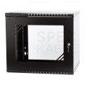 Szafa wisząca RACK 19" 9U 450mm drzwi szklane czarna PRO