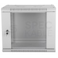 Szafa wisząca RACK 19" 9U 450mm drzwi szklane szara BOX