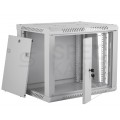 Szafa wisząca RACK 19" 9U 450mm drzwi szklane szara BOX