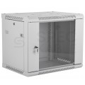 Szafa wisząca RACK 19" 9U 450mm drzwi szklane szara BOX