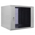 Szafa wisząca RACK 19" 9U 550mm dzielona drzwi szklane szara Polska Szafa Rack