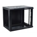 Szafa wisząca RACK 19" 9U 600mm drzwi szklane czarna NEKU TS BOX