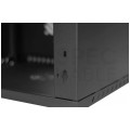 Szafa wisząca RACK 19" 9U 600mm drzwi szklane czarna PRO