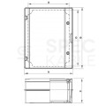 Szafka hermetyczna IP65 rozdzielnica plastikowa 300x210x130mm z płytą montażową szara z przezroczystymi drzwiami