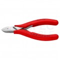 Szczypce boczne tnące dla elektroników 115mm precyzyjne okrągłe ze ścięciem i sprężyną przytrzymującą KNIPEX 77 11 115