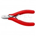 Szczypce boczne tnące dla elektroników 115mm precyzyjne okrągłe ze ścięciem i sprężyną przytrzymującą KNIPEX 77 11 115