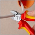 Szczypce boczne tnące uniwersalne 160mm z zaczepem chromowane izolowane VDE 1kV dla elektryka KNIPEX 70 06 160 T