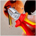 Szczypce boczne tnące uniwersalne 160mm z zaczepem chromowane izolowane VDE 1kV dla elektryka KNIPEX 70 06 160 T