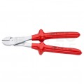 Szczypce boczne tnące ze zwiększonym przełożeniem 250mm chromowane izolowane zanurzeniowo VDE 1kV dla elektryka KNIPEX 74 07 250