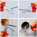 Szczypce do ściągania izolacji 165mm z obcinakiem do kabli izolowane VDE 1kV dla elektryka KNIPEX 13 46 165