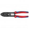 Szczypce do zaciskania końcówek kablowych nieizolowanych 0,5-2,5mm2 z otworami do cięcia wkrętów KNIPEX 97 21 215 B
