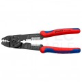 Szczypce do zaciskania końcówek kablowych nieizolowanych 0,5-2,5mm2 z otworami do cięcia wkrętów KNIPEX 97 21 215 B