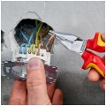 Szczypce uniwersalne 145mm chromowane ostro zakończone izolowane VDE 1kV Kombinerki do chwytania i cięcia dla elektryka KNIPEX 08 26 145