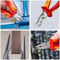 Szczypce uniwersalne 185mm chromowane ostro zakończone izolowane VDE 1kV Kombinerki do chwytania i cięcia dla elektryka KNIPEX 08 26 185