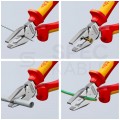 Szczypce uniwersalne ze zwiększonym przełożeniem VDE 200mm chromowane izolowane 1kV Kombinerki do chwytania i cięcia KNIPEX 02 06 200