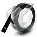 Taśma DYMO 3D plastikowa 9mm x 3m (czarna / biały nadruk) [2146913 ] do wytłaczarek Junior + Omega