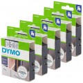 Taśma DYMO D1 Standard 12mm x 7m (biała / czarny nadruk) PACK 5szt. [45013 / S0720530] ORYGINALNA