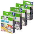 Taśma DYMO D1 Standard 6 / 9 / 12 / 19mm x 7m (biała / czarny nadruk) PACK 5szt. ORYGINALNA