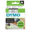 Taśma DYMO D1 Standard 6mm x 7m (biała / czarny nadruk) PACK 5szt. [43613 / S0720780] ORYGINALNA