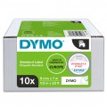 Taśma DYMO D1 Standard 9mm x 7m (biała / czarny nadruk) PACK 10szt. [2093096] ORYGINALNA