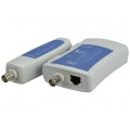 Tester kabli sieciowych LAN RJ45 + BNC z diodami LED niebieski
