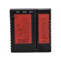 Tester kabli sieciowych LAN RJ45 PoE + RJ12 / RJ11 z diodami LED czerwony