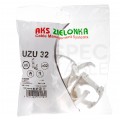 Uchwyt zamykany UZ-32 biały do rur elektroinstalacyjnych gładkich RLm-32 i peszli KOMPLET 5szt.