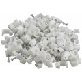 Uchwyty kablowe z gwoździem KLIP / FLOP 10x6mm białe do kabli płaskich YDYp 100szt.