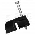 Uchwyty kablowe z gwoździem KLIP / FLOP 10x6mm czarne do kabli płaskich YDYp PAWBOL 100szt.