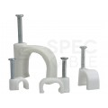 Uchwyty kablowe z gwoździem KLIP / FLOP 12x6mm białe do kabli płaskich YDYp 100szt.