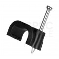Uchwyty kablowe z gwoździem KLIP / FLOP 8x6mm czarne do kabli płaskich YDYp PAWBOL 100szt.
