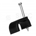 Uchwyty kablowe z gwoździem KLIP / FLOP 8x6mm czarne do kabli płaskich YDYp PAWBOL 100szt.